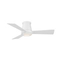 Wac 3-Blade Smart Flush Mount Ceiling Fan 44" Matte White w/3000K LED Light Kit and Remote Control F-036